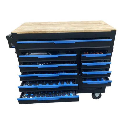 12 Drawers Tool Cabinet with 4 Wheels, Auto Repair Tool Set, high Volume with Full Set of Tools, Maintenance Workshop/domestic